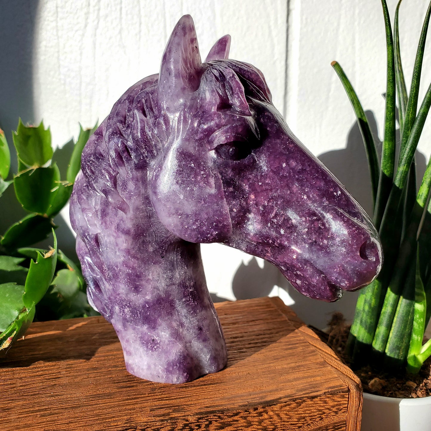 Lepidolite Horse Bust