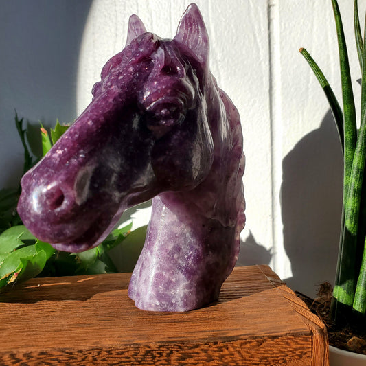 Lepidolite Horse Bust