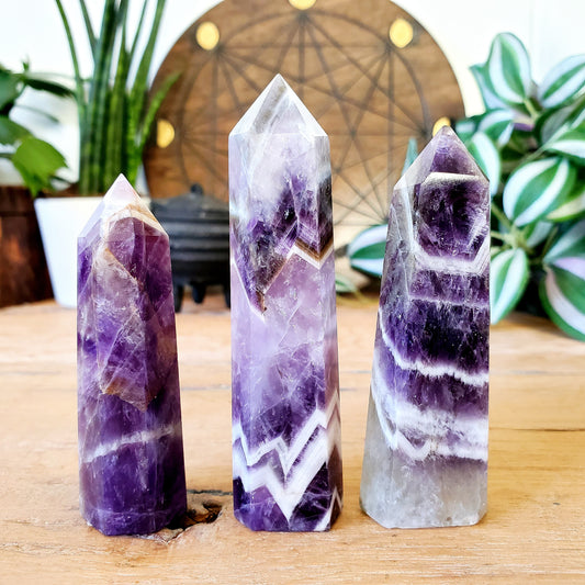 Chevron Amethyst Points