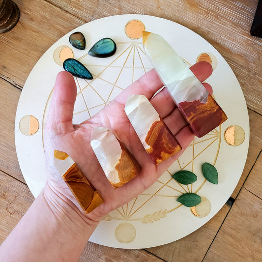 Banded Calcite & Onyx Points (Pakistan)