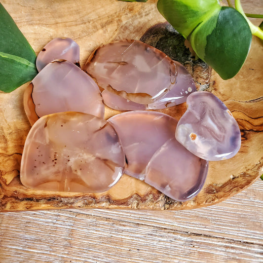 Pink Chalcedony Tumbled Slice