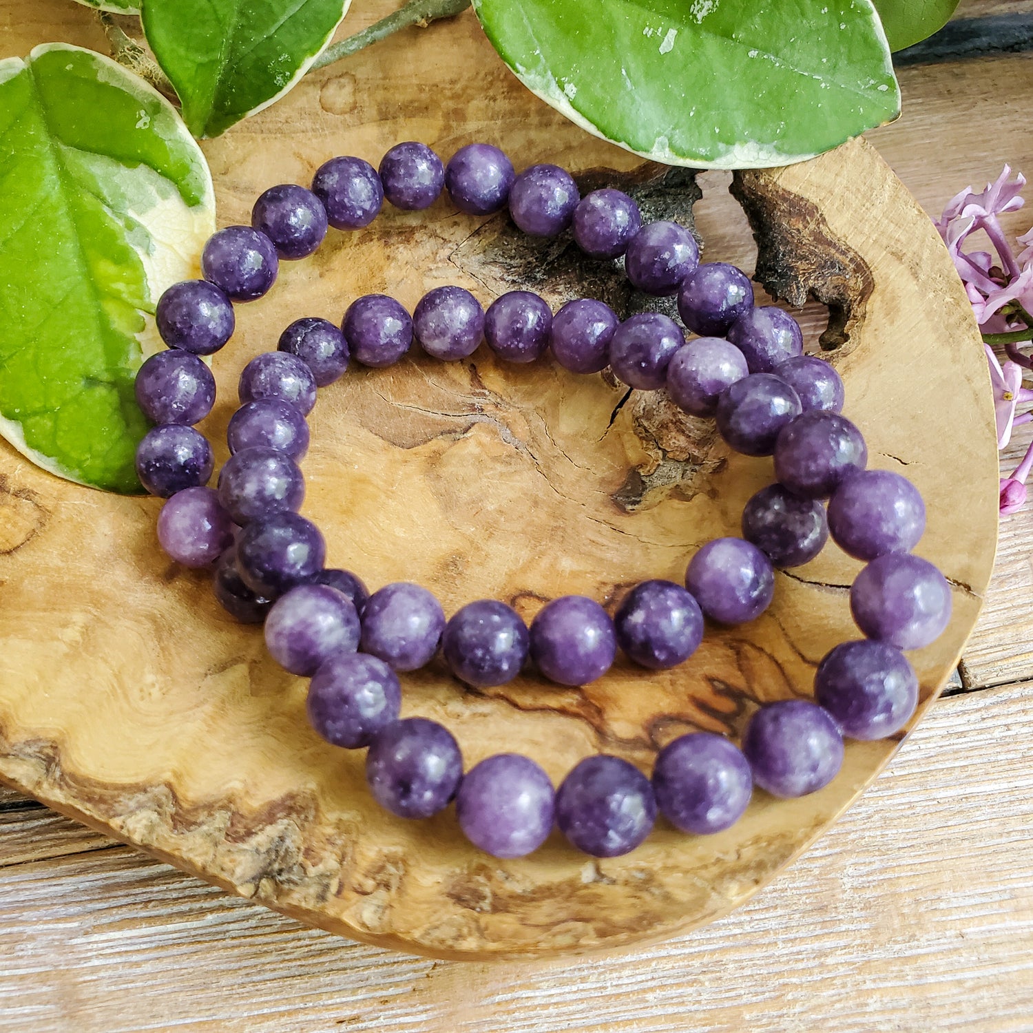Meihan Natural Top Rare Purple Lepidolite Bracelet Smooth Round Gem Stone  Beads For Jewelry Making Design Christmas Gift - AliExpress