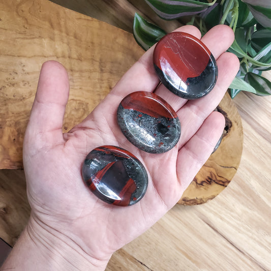 Seftonite (Blood Stone) - Worry Stone - Polished