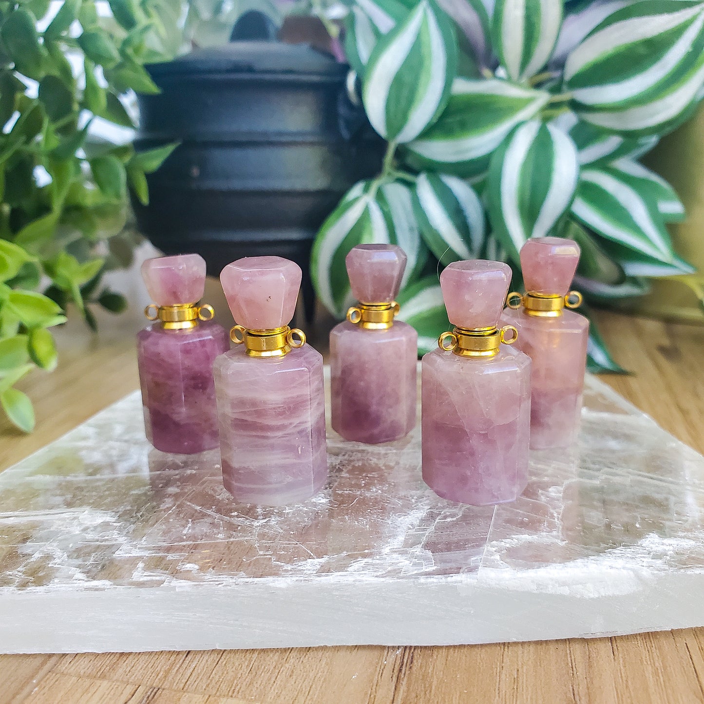 Crystal Bottle - Lavender Rose Quartz - Small