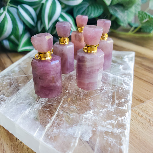 Crystal Bottle - Lavender Rose Quartz - Small