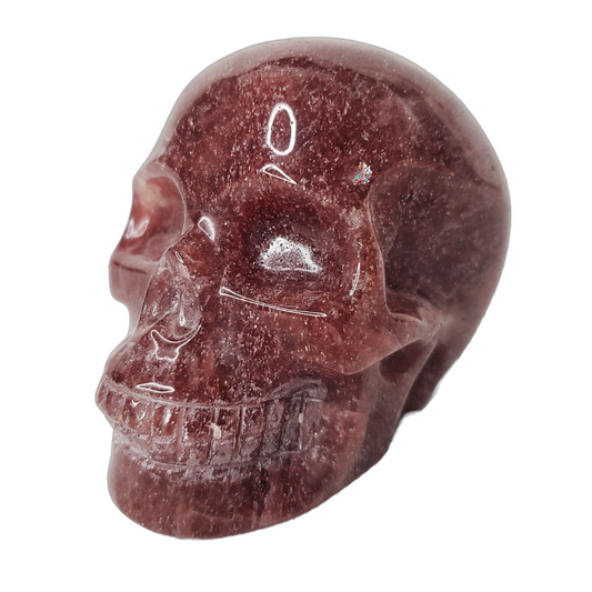 Strawberry Quartz Skull