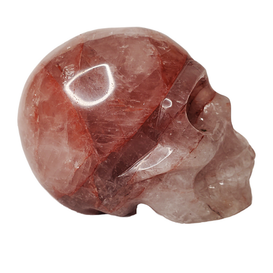Fire & Ice (Hematoid) Quartz Skull