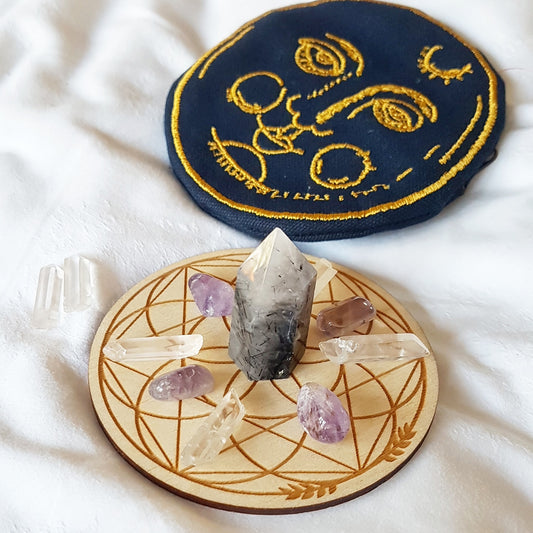 Full Moon Crystal Grid Pouch