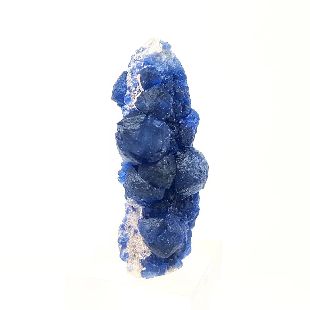 Electric Blue Fluorite on Quartz (sm) - China