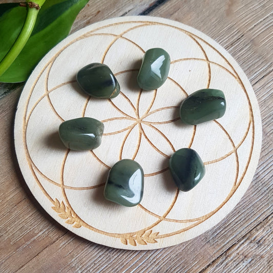 Green Chalcedony - tumbled - 6 pack