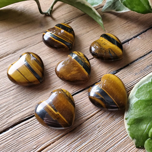Tiger Eye & Hematite Hearts