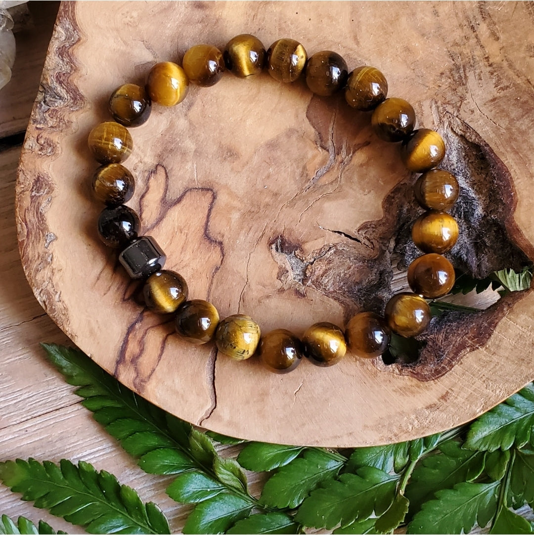 Tiger Eye and Hematite Bracelet