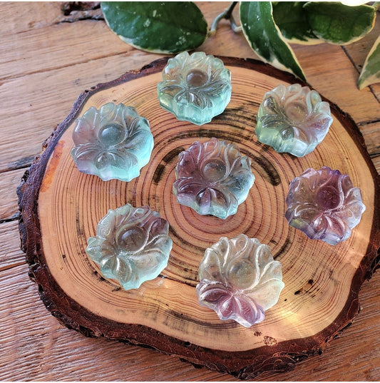 Fluorite Lotus Blossom - Carving