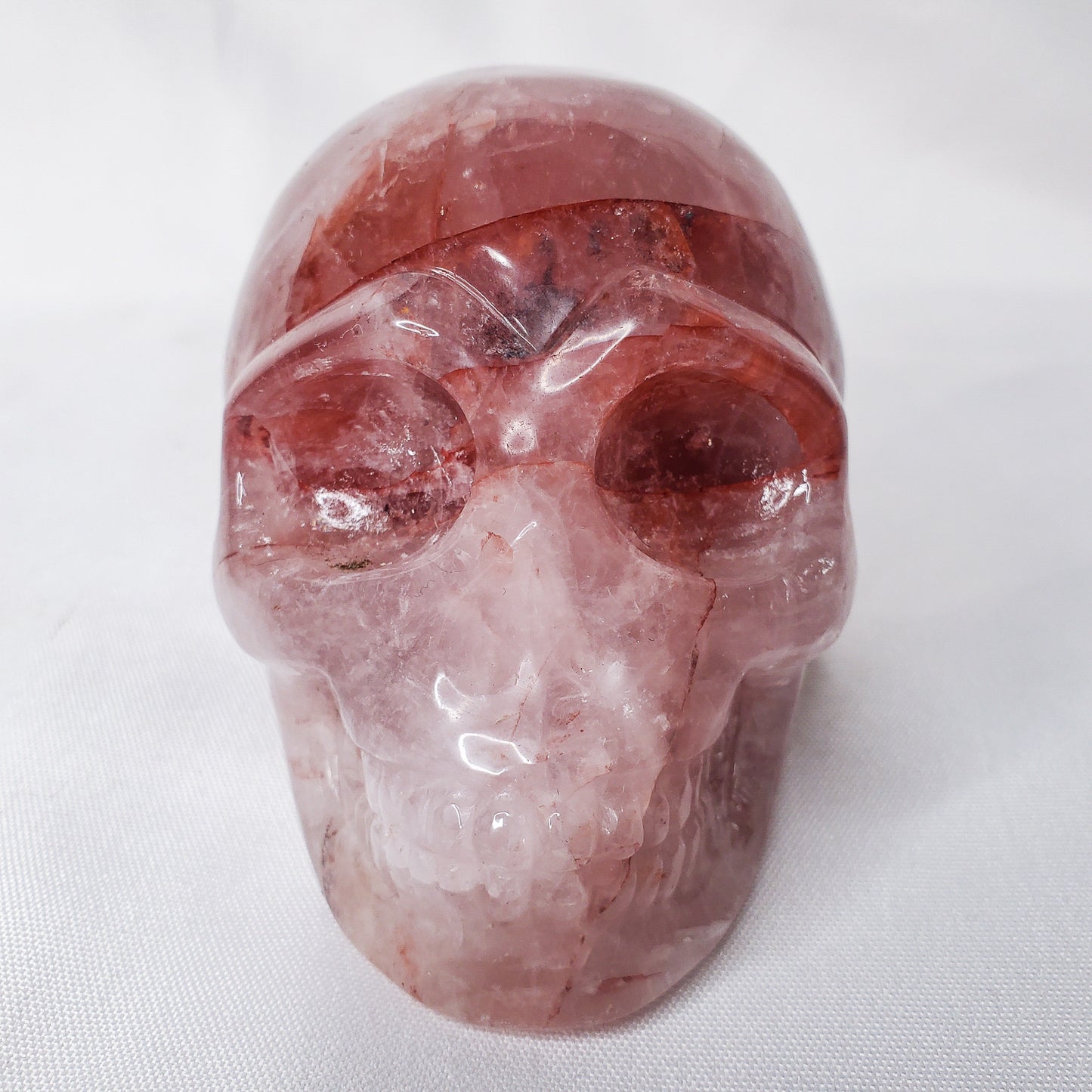 Fire & Ice (Hematoid) Quartz Skull