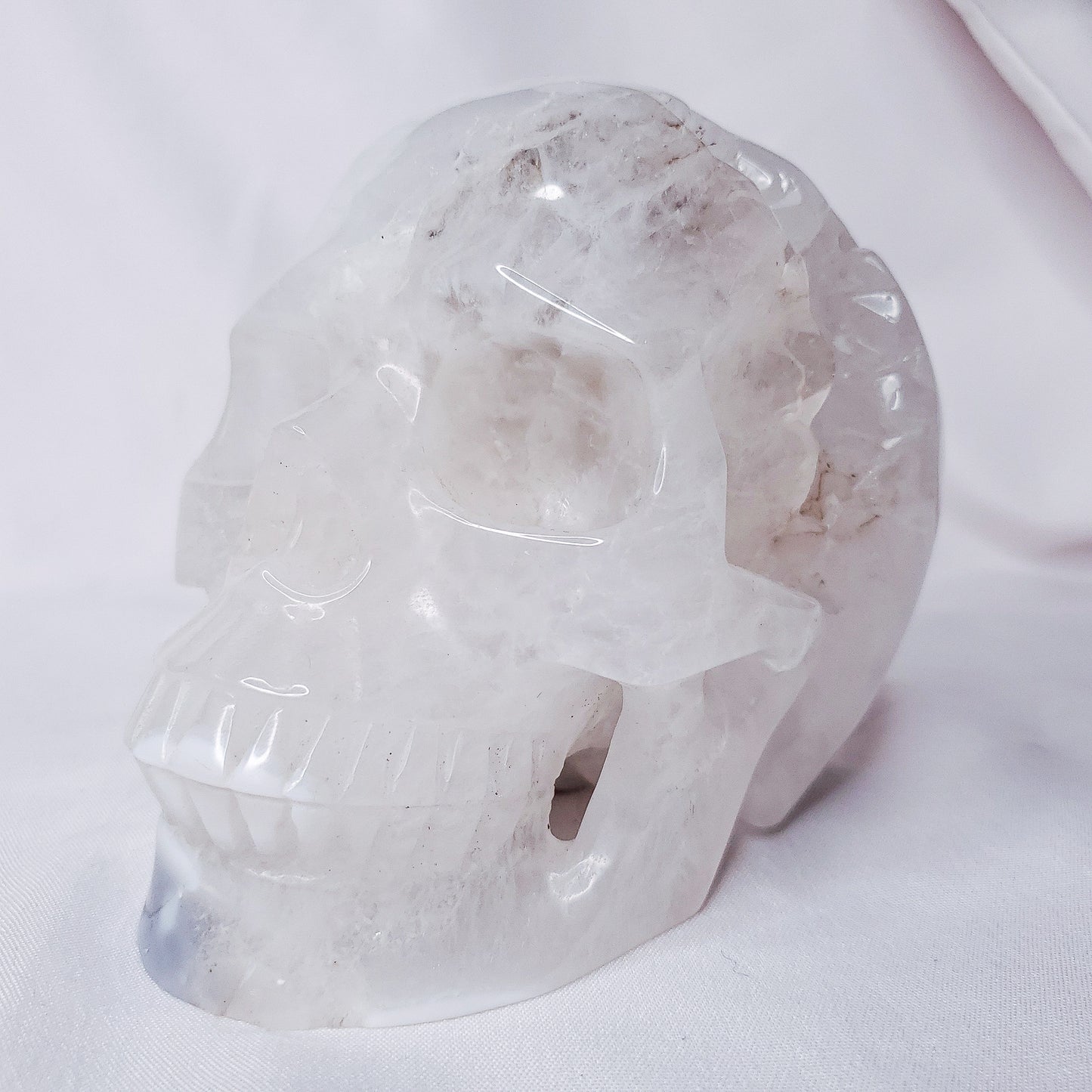 Agate & Quartz Geode Skull